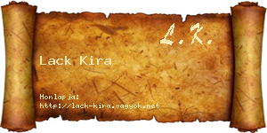 Lack Kira névjegykártya